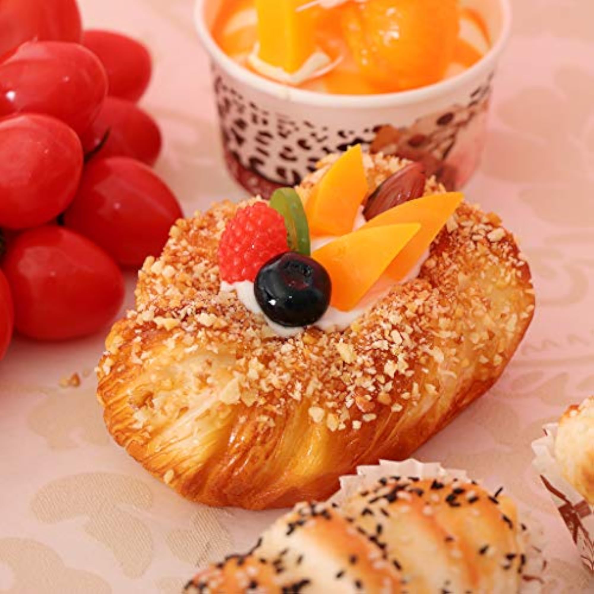 Artificial Fruit Bread Cake Simulation Realistic Food Dessert Style_1